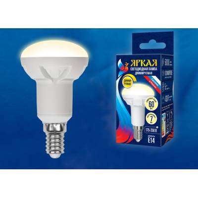 LED-R50 7W/3000K/E14/FR/DIM PLP01WH картон