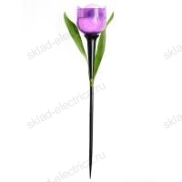 Usl-c-453-pt305 purple tulip садовый светильник на солнечной батарее лиловый тюльпан. белый свет. 1xlr аккумулятор в-к. ip44. tm uniel.
