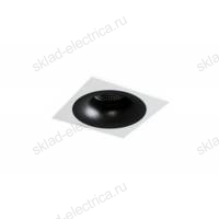 Светильник встраиваемый черный с белой рамкой Quest Light SINGLE LD black + Frame 01 white