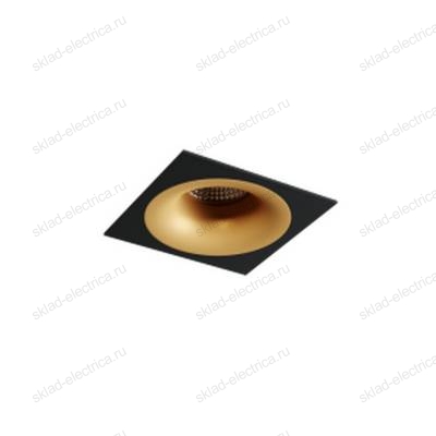 Светильник встраиваемый золотой с черной рамкой Quest Light SINGLE LD gold + Frame 01 black