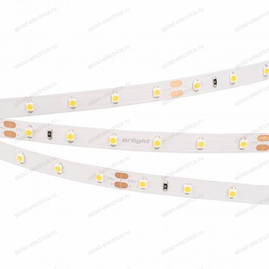 Светодиодная лента RT 2-5000 24V White6000 (3528, 300 LED, LUX) (Arlight, 4.8 Вт/м, IP20)