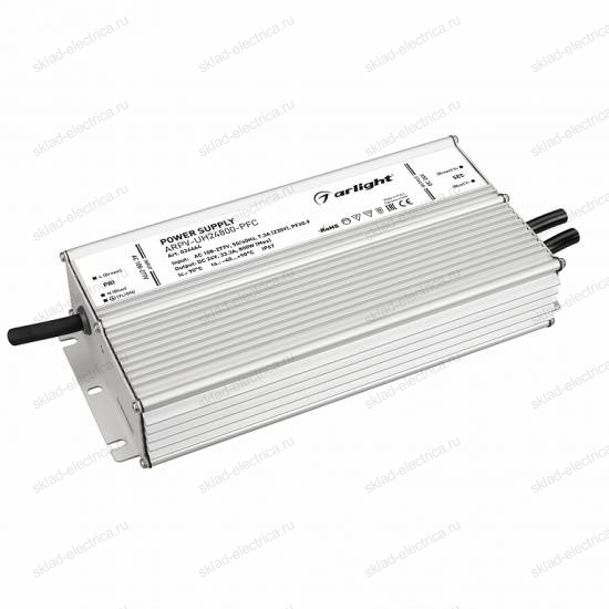 Блок питания ARPV-UH24800-PFC (24V, 33.3A, 800W) (Arlight, IP67 Металл, 7 лет)