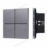 INTELLIGENT ARLIGHT Кнопочная панель KNX-304-23-IN Grey (BUS, Frameless) (IARL, IP20 Металл, 2 года)