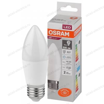 Лампа светодиодная OSRAM LED-Value 10 Вт E27 6500К 800Лм 220 В Свеча