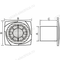 Вентилятор для ванной и туалета МТG A120S-K с клапаном антрацит 