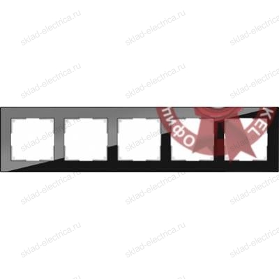 Рамка пятерная Werkel Favorit, черное стекло a031801 WL01-Frame-05