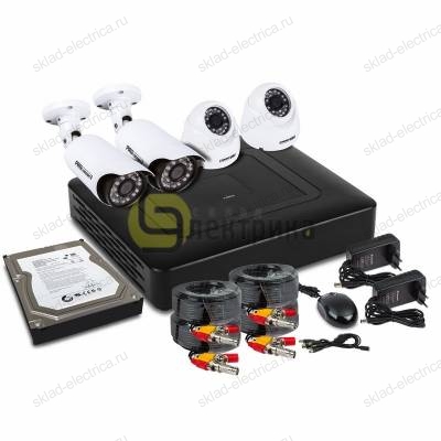 Комплект видеонаблюдения на 2 внутренние и 2 наружные камеры AHD-M (с HDD-1Tб) 45-0415