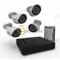 Комплект видеонаблюдения на 4 наружные камеры AHD-M (с HDD-1Tб) 45-0411