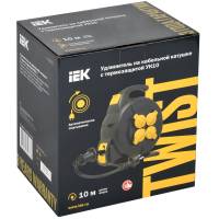 TWIST Катушка 4 места УК10 2P+PE/10м 3х1,5мм2 КГ автосмотка IP44 IEK