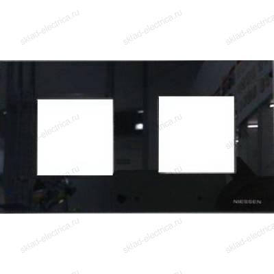 Рамка 2 местная стекло чёрное ABB Zenit N2272CN